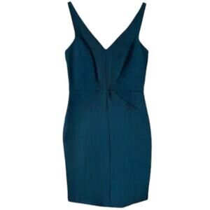 Monique Lhuillier Blue Sleeveless V-Neck Mini Dress, M/US8